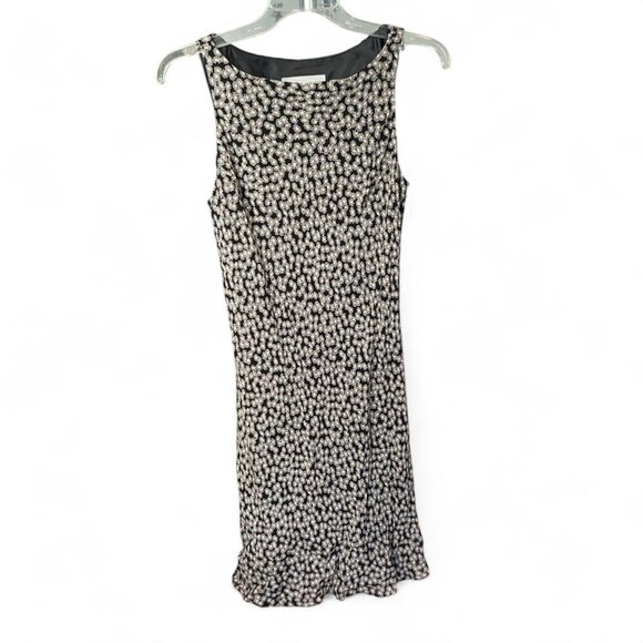 Vintage sleeveless midi slip dress with daisy floral print and a ruffled hem 14 - Picture 1 of 3